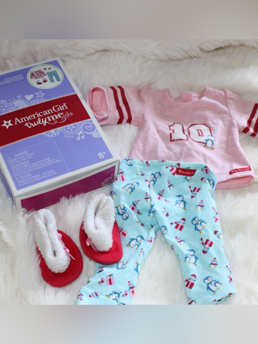 American girl doll Truly Me Penguin holiday pajama set